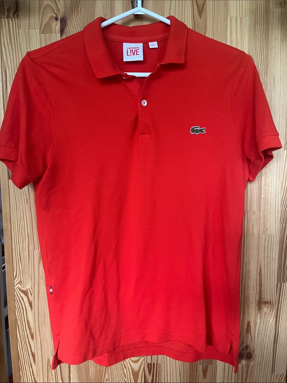 Lacoste L!ve Men's Red Polo Shirt (size 1, men’s small)
